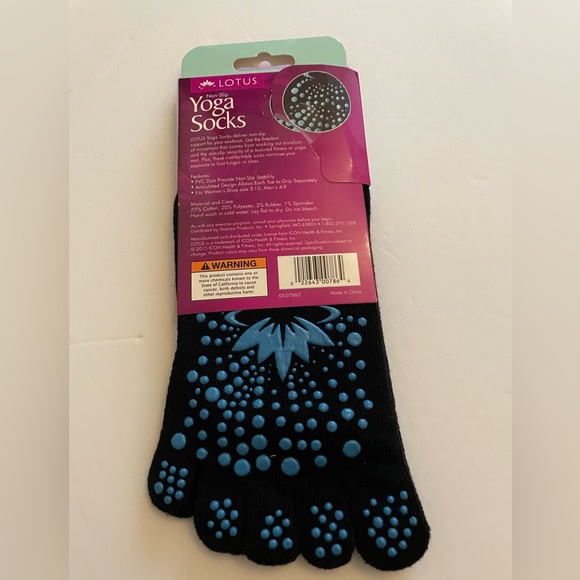 Lotus Non-Slip Yoga Toe Socks Women’s (shoe size 4-10) Men’s (shoe size 4-9) - Picture 5 of 7